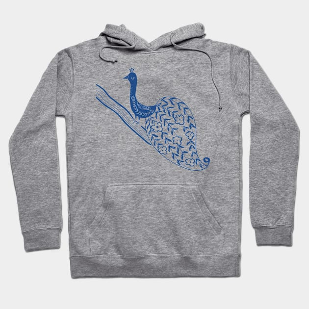 Peacock blue bird Hoodie by Guncha Kumar